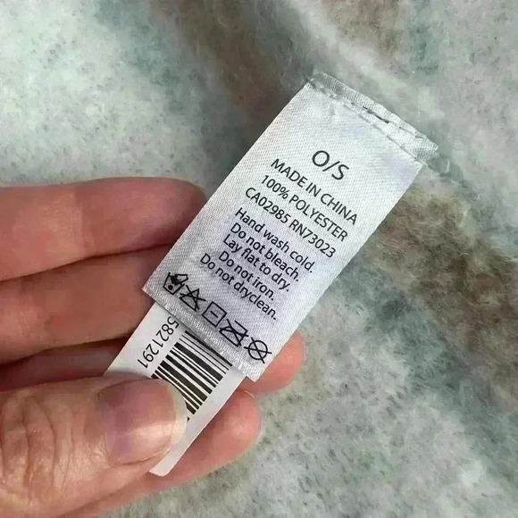 Aeropostale Women’s Light Blue Plaid Polyester Blanket Scarf Cozy Winter - Picture 5 of 8